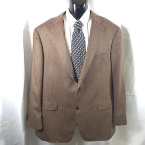 Hart Schaffner Marx Brown 2 Button Blazer Mens 48R Sports Coat